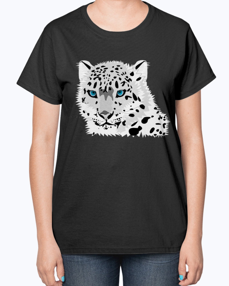 Gildan 2000L Ultra Cotton Ladies T-Shirt 13 colors Dark. Animal snow leopard