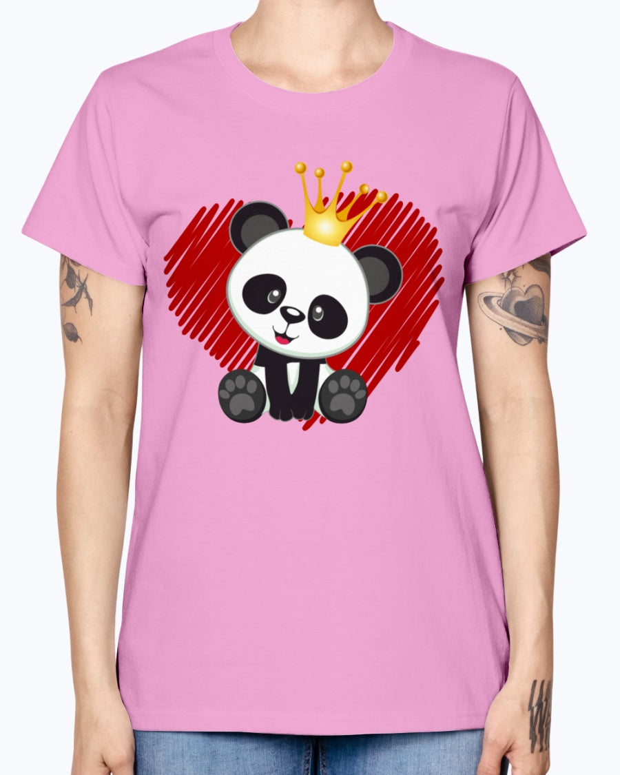 Gildan Ladies Missy T-Shirt. Cute panda love.