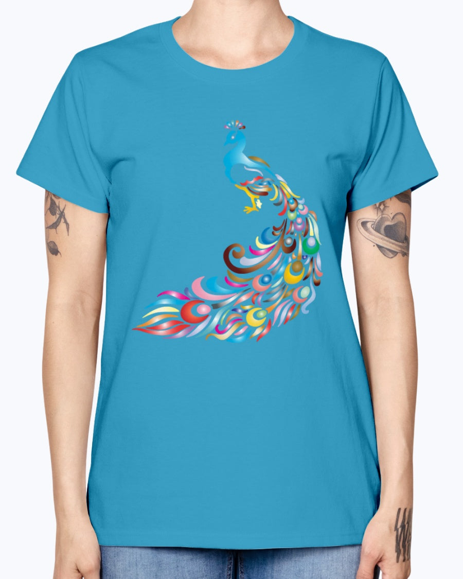 Gildan Ladies Missy T-Shirt 16 colors Chromatic Peacock 2 No Background