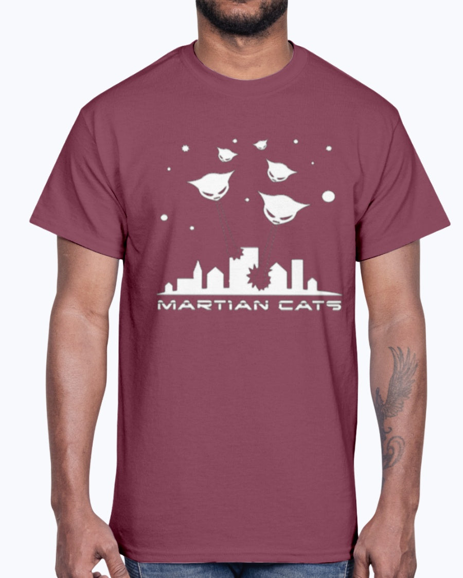 Men's Gildan Ultra Cotton T-Shirt Alien Cat Explosion Cat