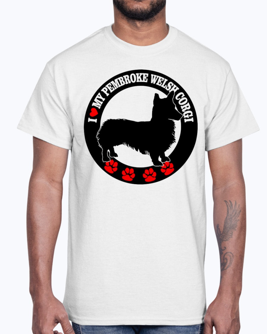 Men's Gildan Ultra Cotton T-Shirt I love my welsh corgi