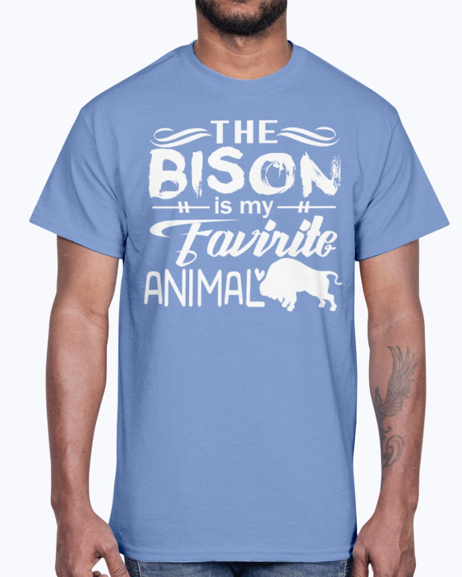 Men's Gildan Ultra Cotton T-Shirt 12 Dark colors The Bison Is My Favorite