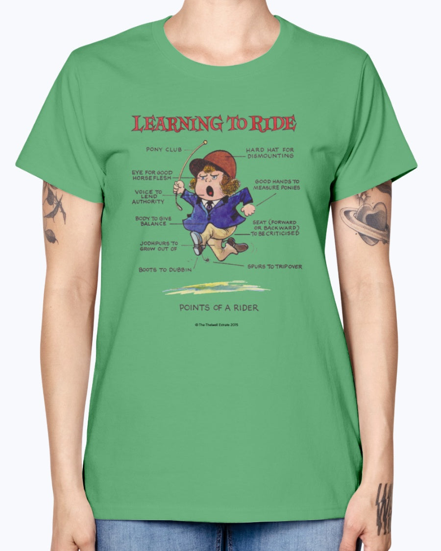 Gildan Ladies Missy T-Shirt. Thelwell Points Of A Rider Learning
