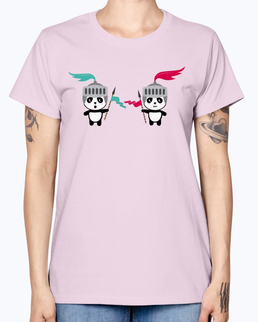 Gildan Ladies Missy T-Shirt. Cutest Panda Knights Baby & Toddler Shirts
