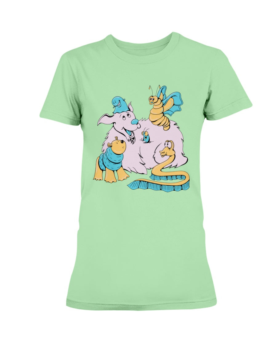 Gildan Ladies Missy Cotton T-Shirt My Happy Dog