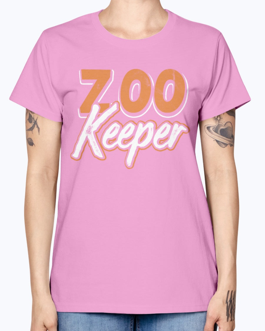 Gildan Ladies Missy T-Shirt 16 colors . Zoo Keeper