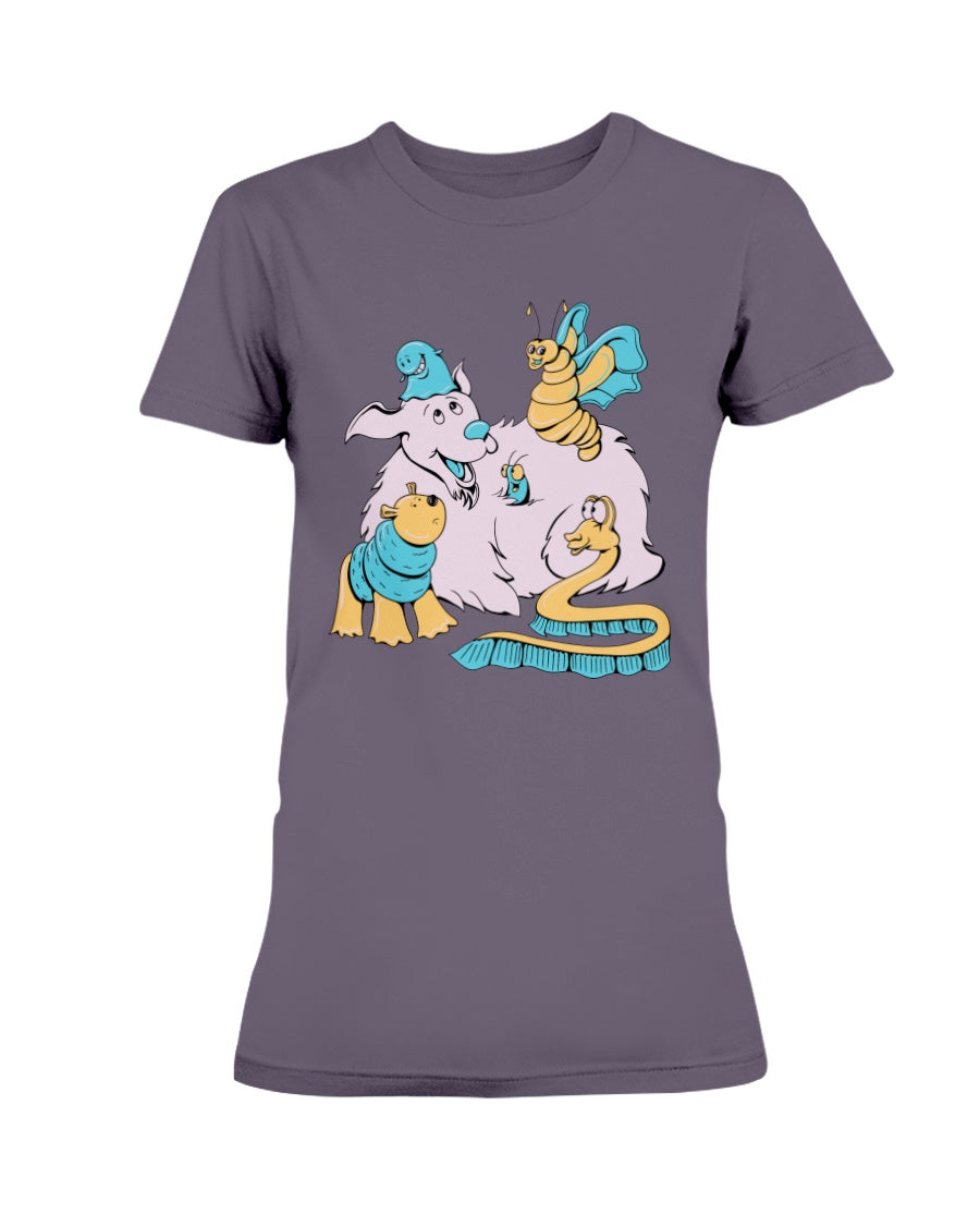 Gildan Ladies Missy Cotton T-Shirt My Happy Dog