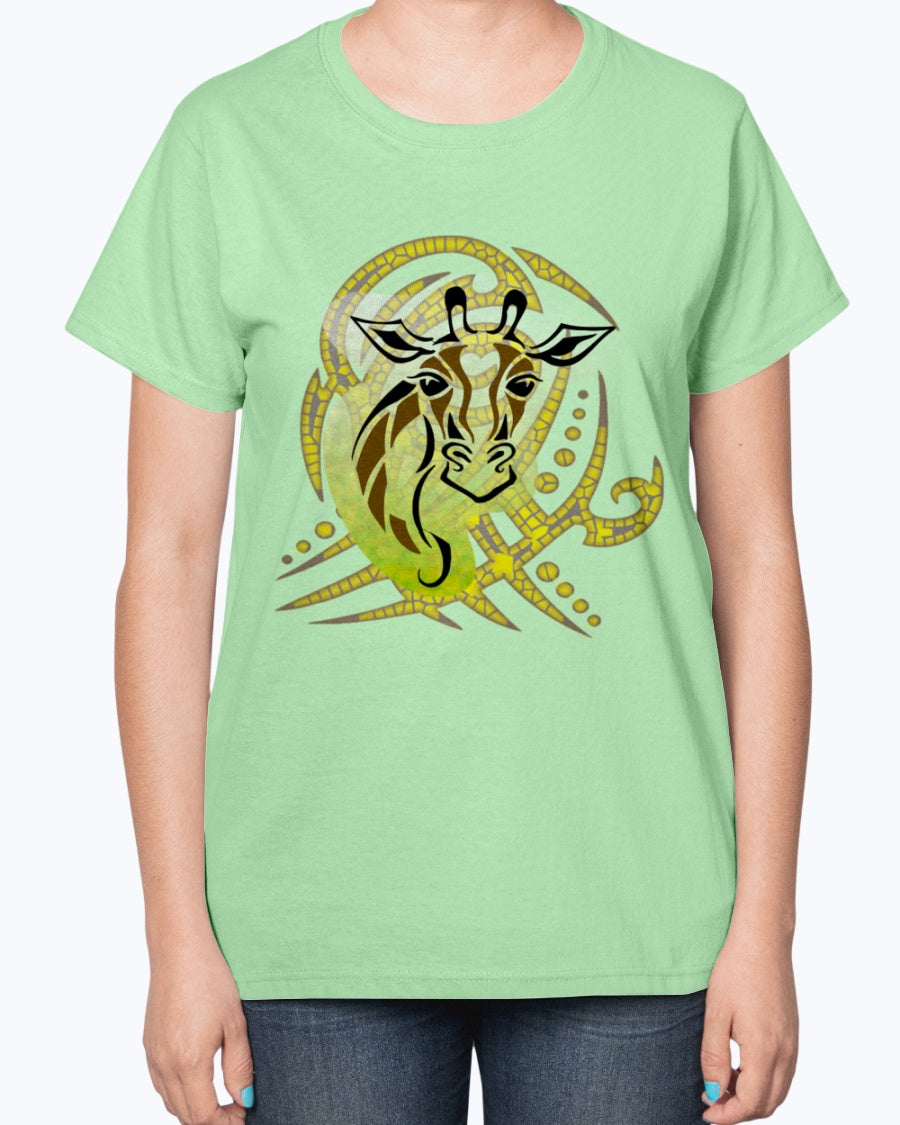 Gildan 2000L Ultra Cotton Ladies T-Shirt 14 colors Light Giraffe with design