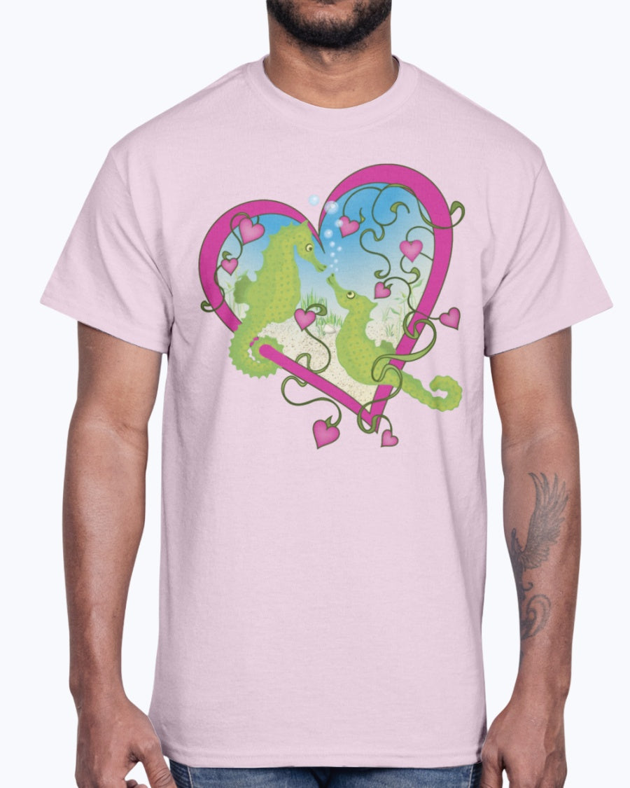 G2000 Unisex Ultra Cotton T-Shirt. Seahorse Love