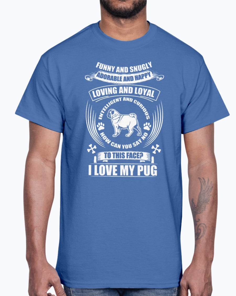 Men's Gildan Ultra Cotton T-Shirt I love my pug