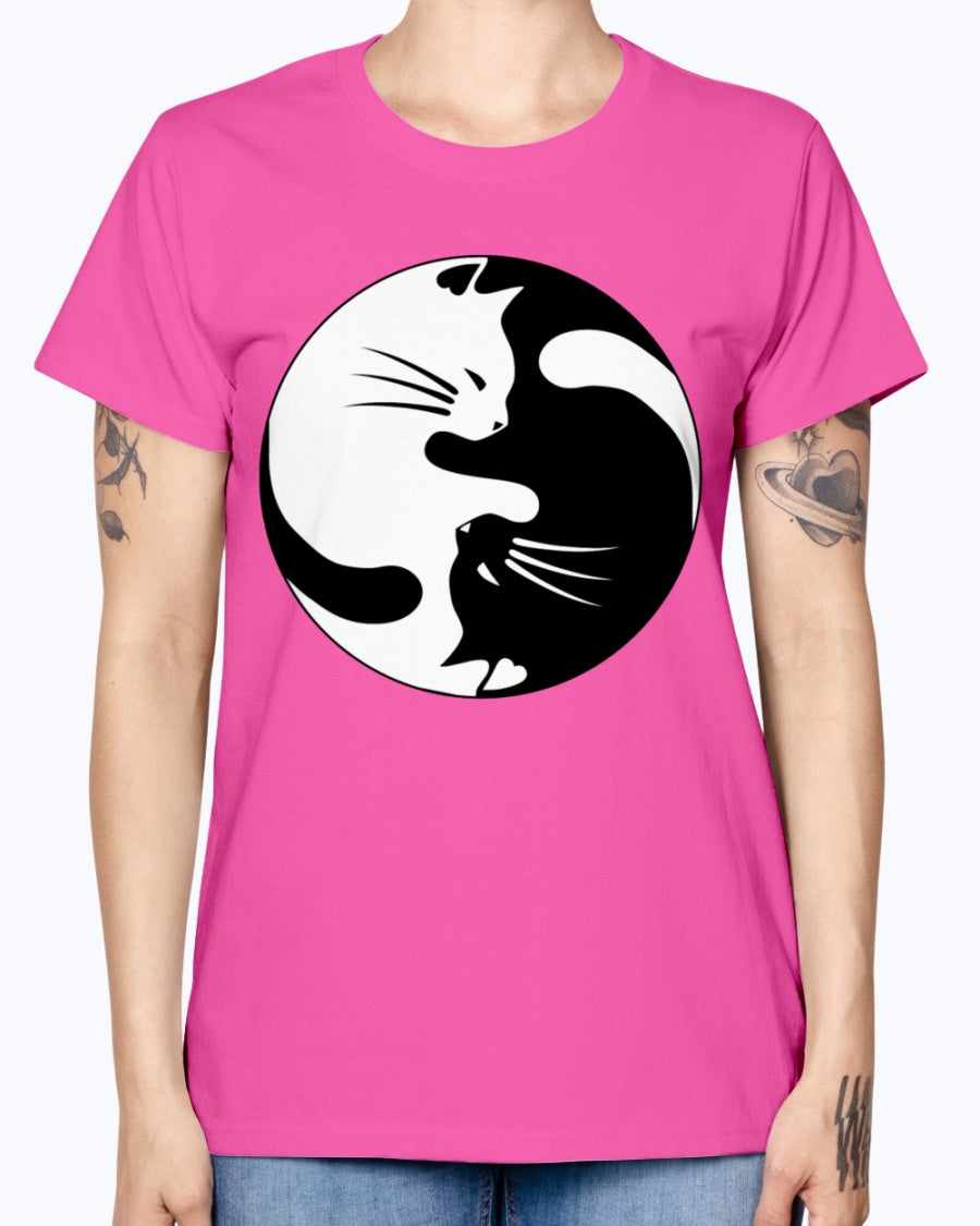 Gildan Ladies Missy T-Shirt Cats yin