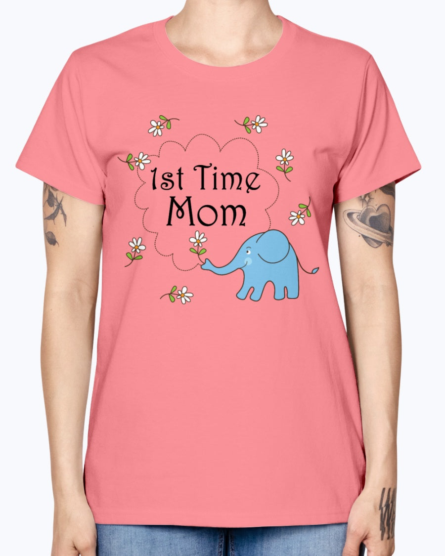 Gildan Ladies Missy T-Shirt 1st Time Mom Maternity