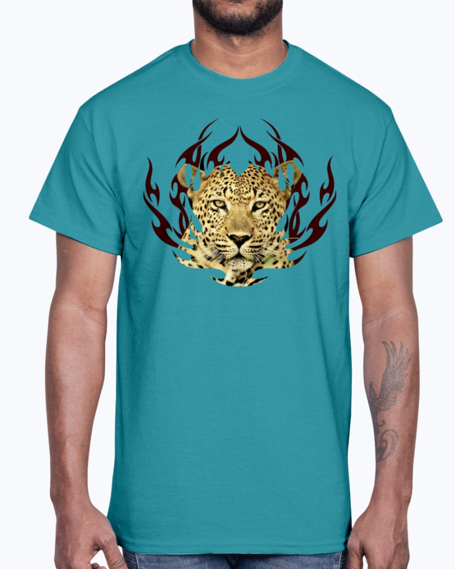 Men's Gildan Ultra Cotton T-Shirt 12 Dark colors. Leopard