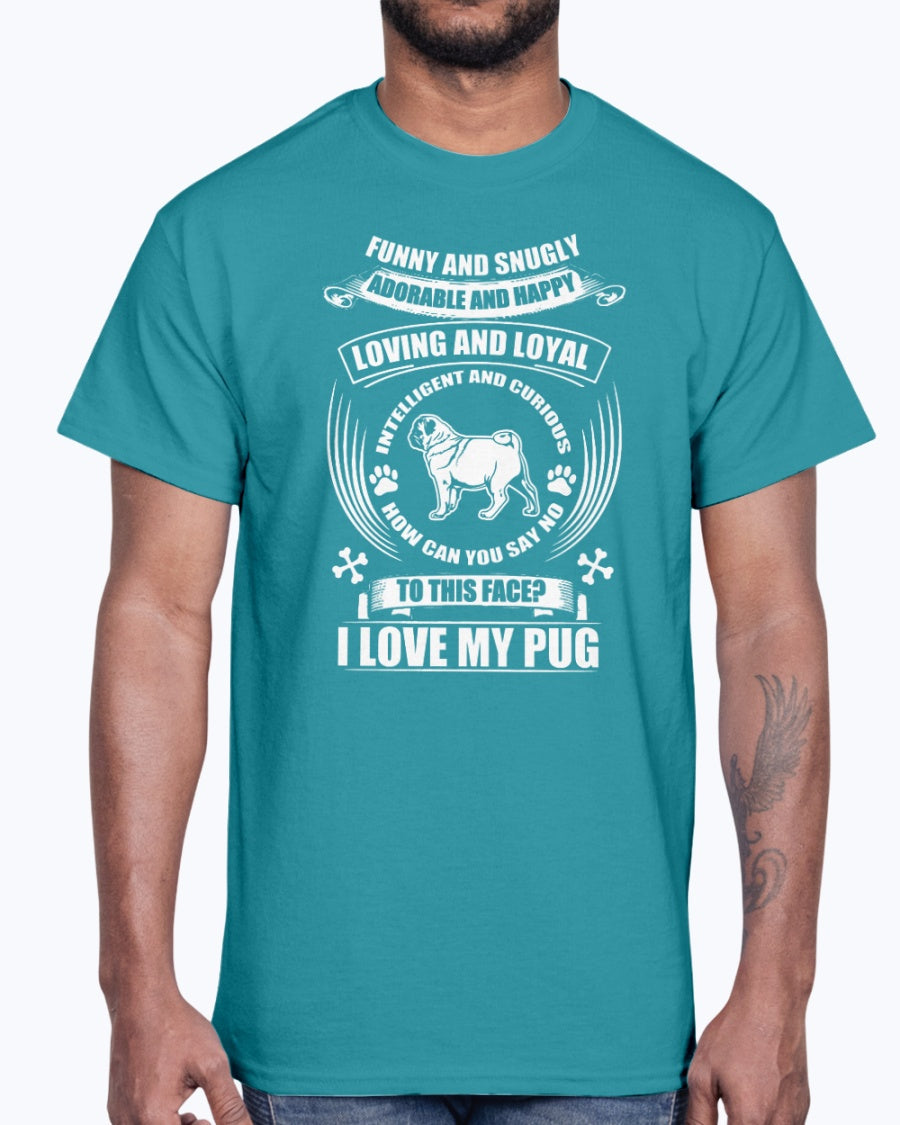 Men's Gildan Ultra Cotton T-Shirt I love my pug