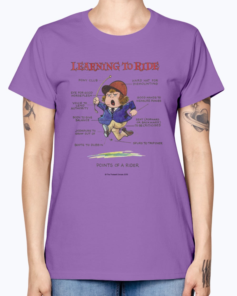 Gildan Ladies Missy T-Shirt. Thelwell Points Of A Rider Learning