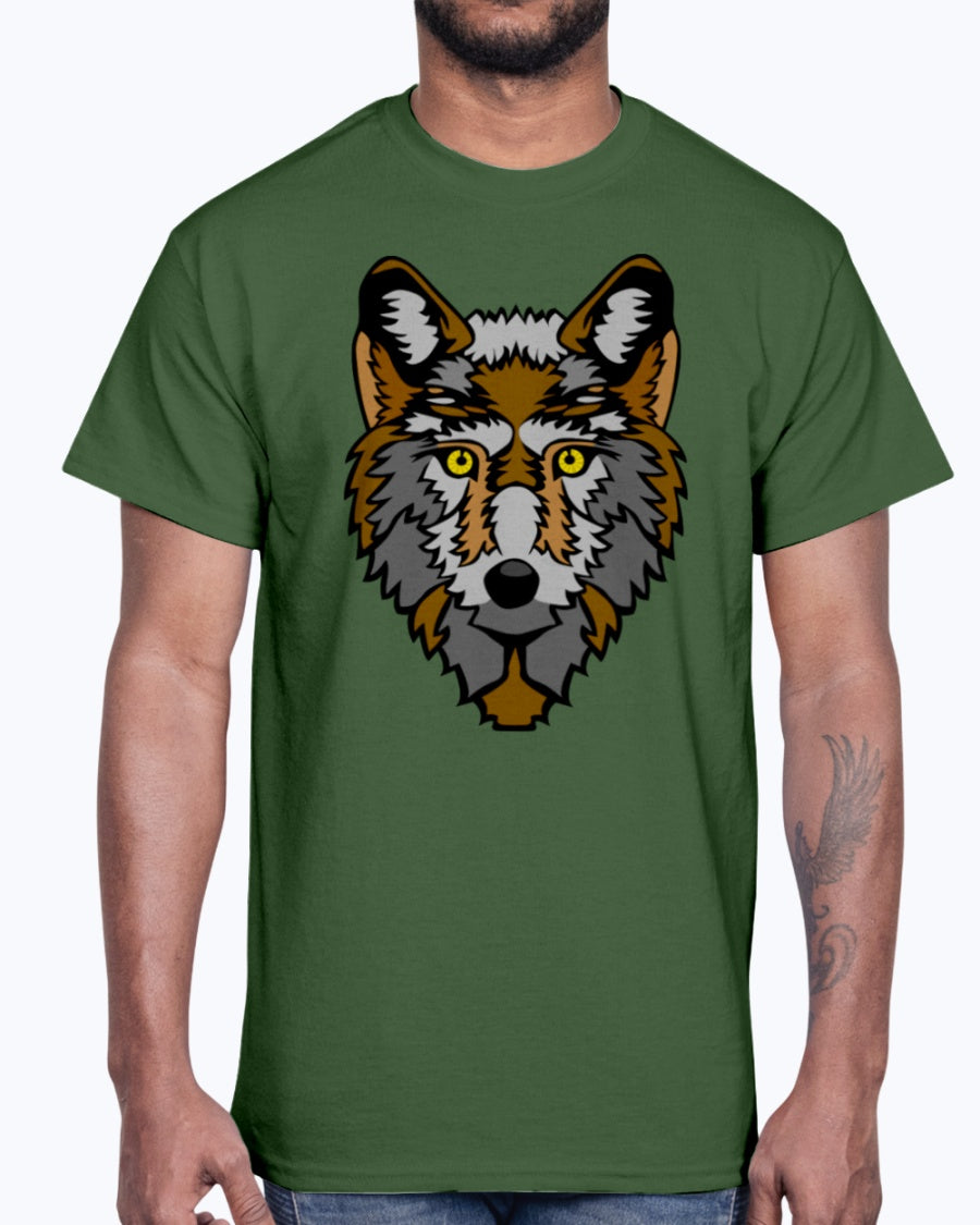 Men's Gildan Ultra Cotton T-Shirt 12 Dark colors Wolf wolfes wolves