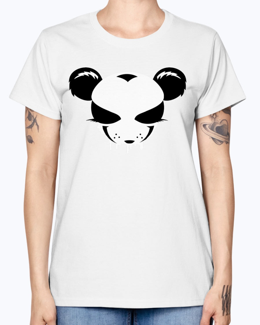 Gildan Ladies Missy T-Shirt . A panda face as a graffiti design