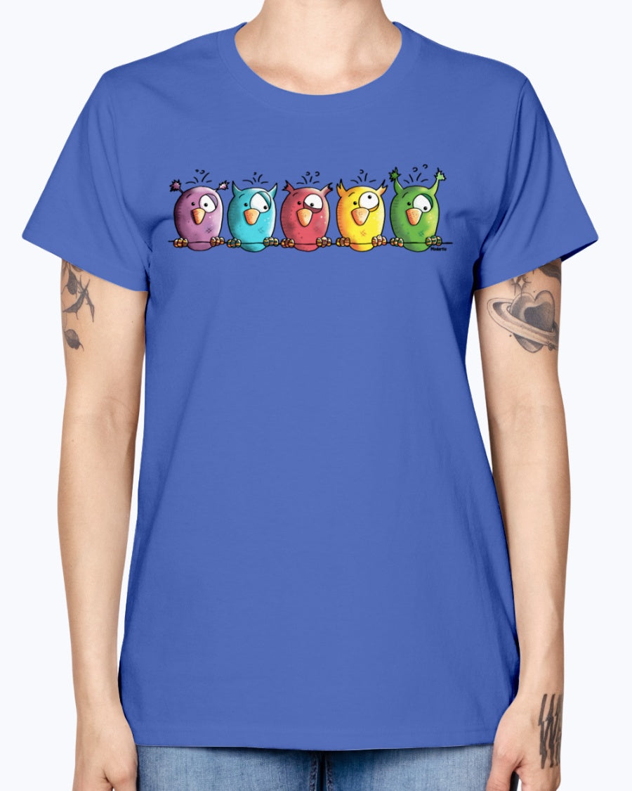 Gildan Ladies Missy T-Shirt 16 colors Funny Owls