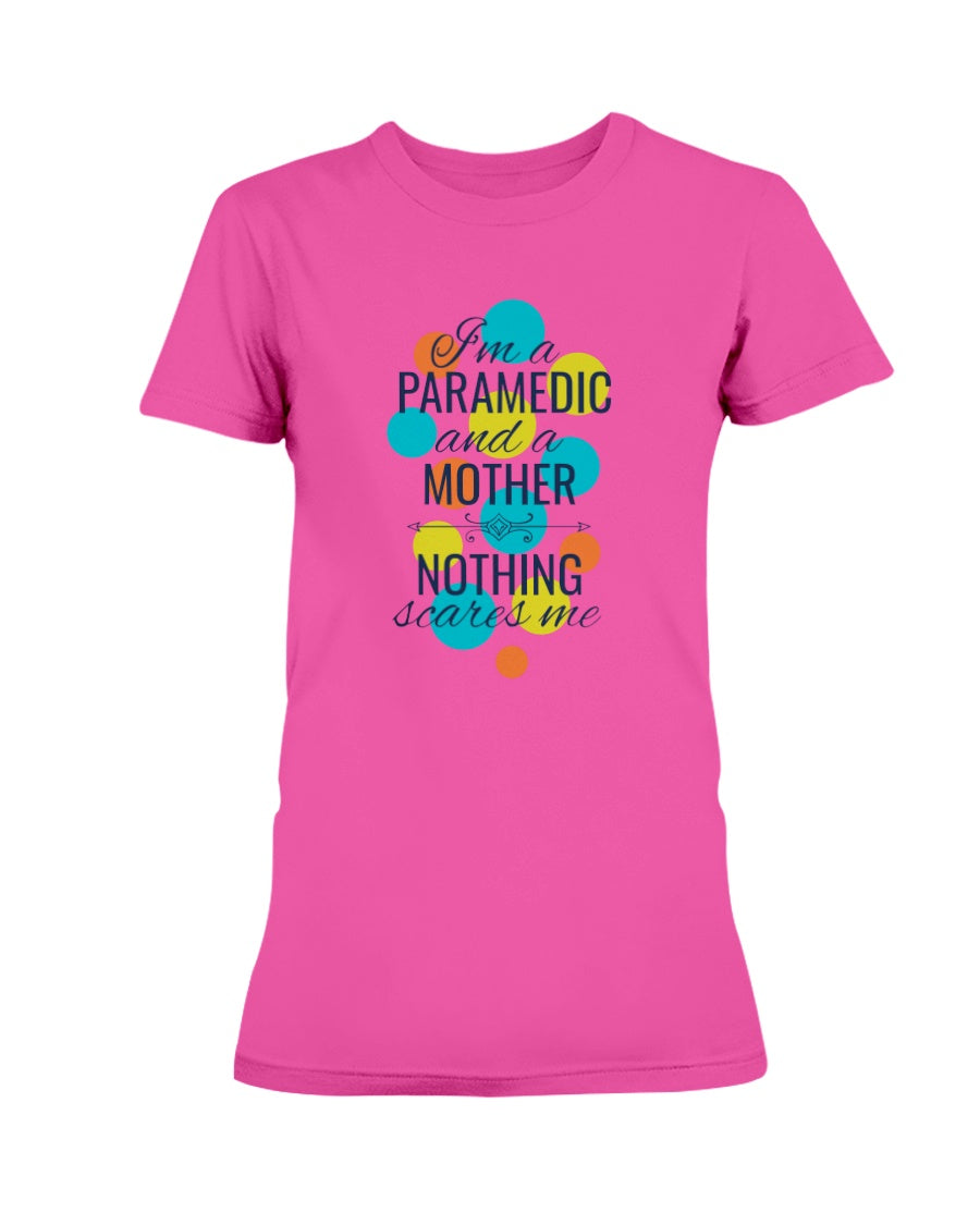 Gildan Ladies Missy Cotton T-Shirt PARAMEDIC AND MOTHER