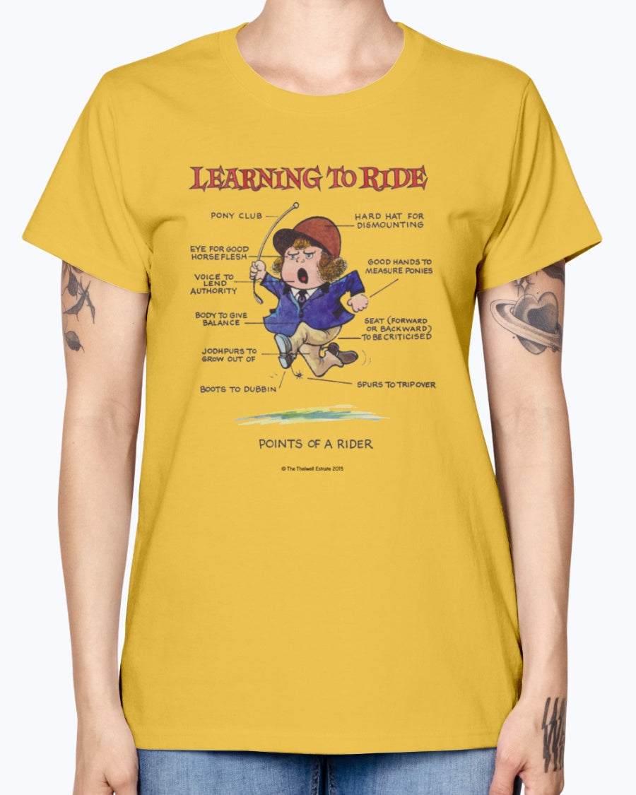 Gildan Ladies Missy T-Shirt. Thelwell Points Of A Rider Learning