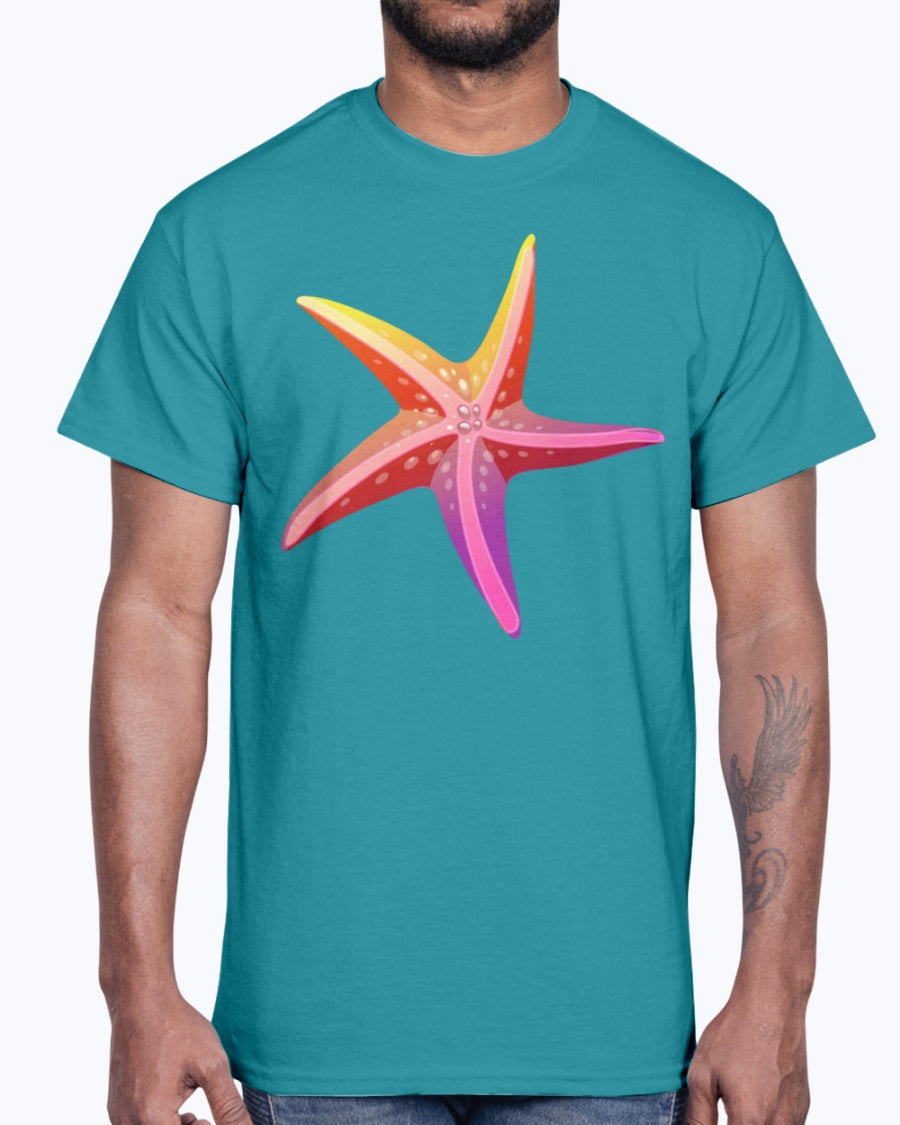 Men's Gildan Ultra Cotton T-Shirt . Sea starfish vector image cool art awesome drawing