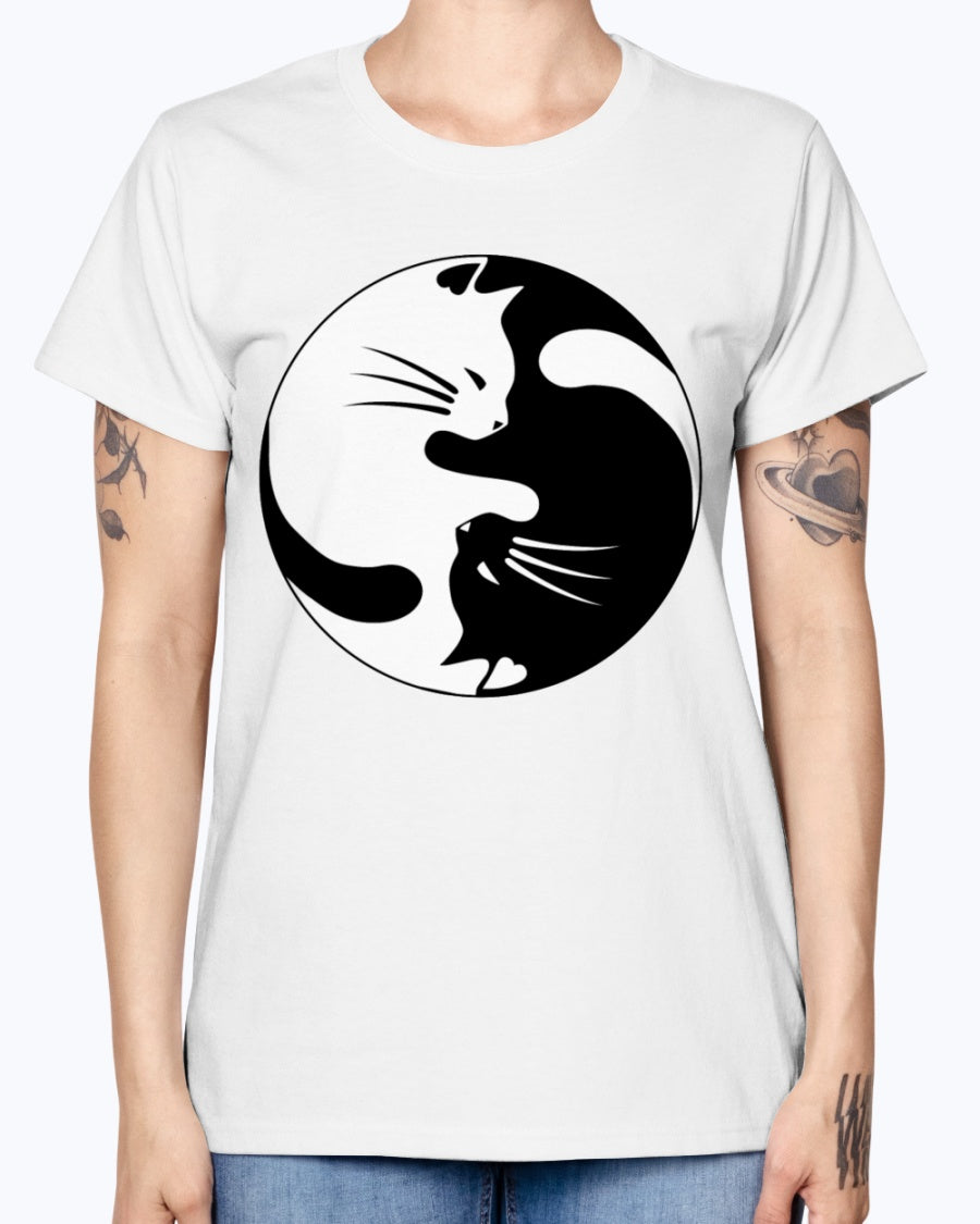 Gildan Ladies Missy T-Shirt Cats yin