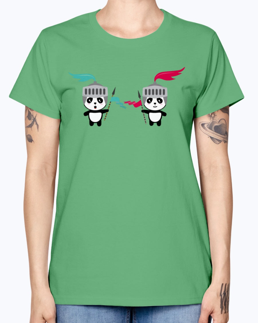Gildan Ladies Missy T-Shirt. Cutest Panda Knights Baby & Toddler Shirts