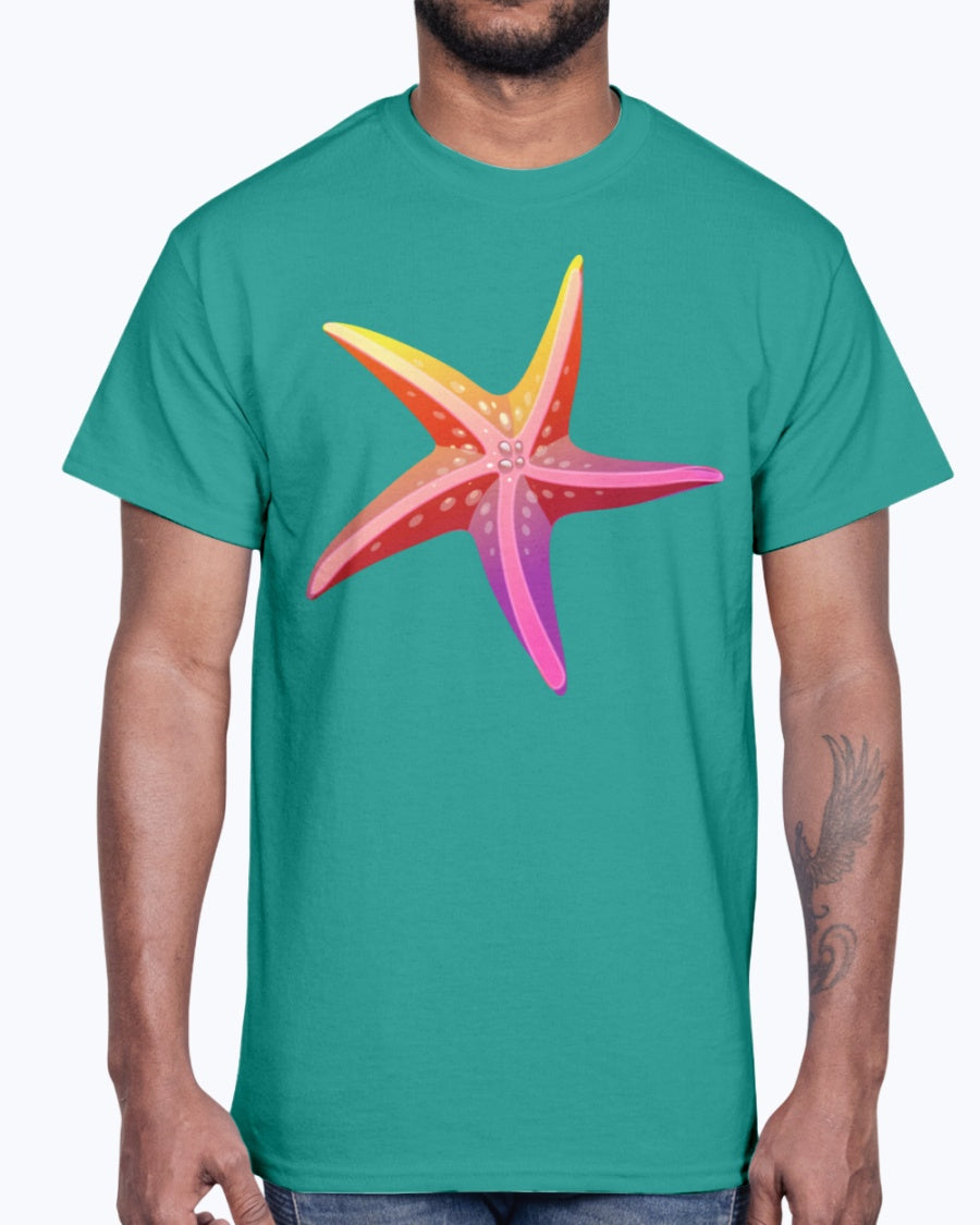 Men's Gildan Ultra Cotton T-Shirt . Sea starfish vector image cool art awesome drawing