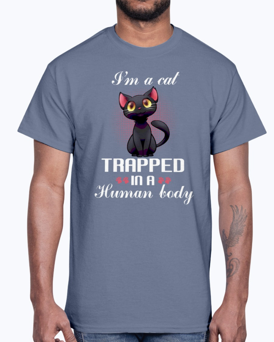 G2000 Unisex Ultra Cotton T-Shirt. I'm a cat trapped in a human body