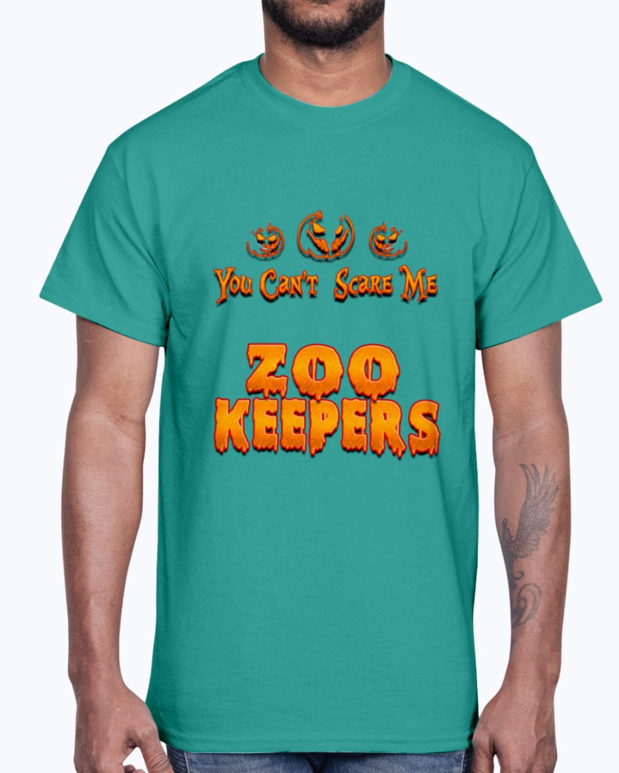 Men's Gildan Ultra Cotton T-Shirt .You Can't Scare Me I Am A Zoo Keepers Halloween