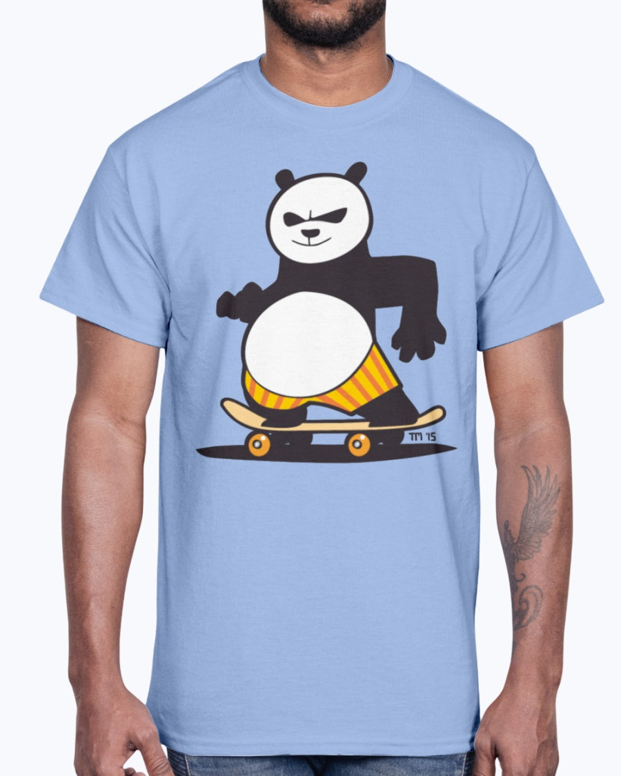 Men's Gildan Ultra Cotton T-Shirt Light Сoloros Skate Panda Kids&apos