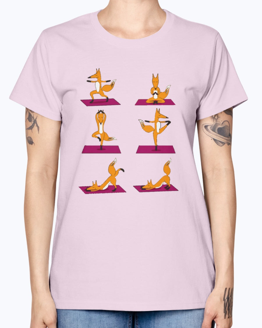 Gildan Ladies Missy T-Shirt 16 colors FOX YOGA LOVE