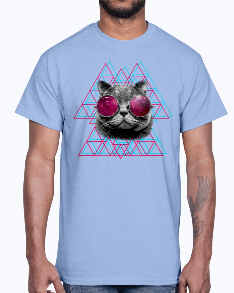 Men's Gildan Ultra Cotton T-Shirt 3D Space Cat (Mens)