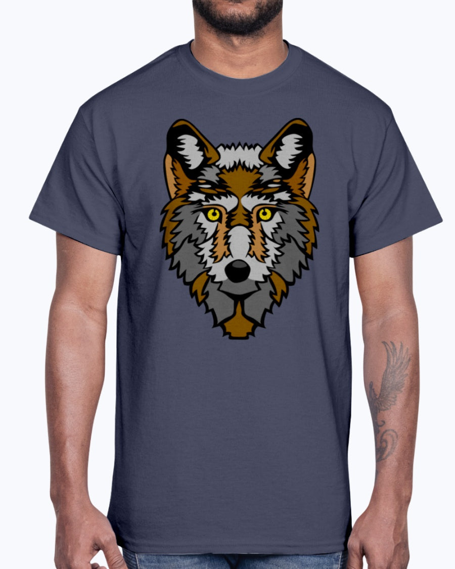 Men's Gildan Ultra Cotton T-Shirt 12 Dark colors Wolf wolfes wolves