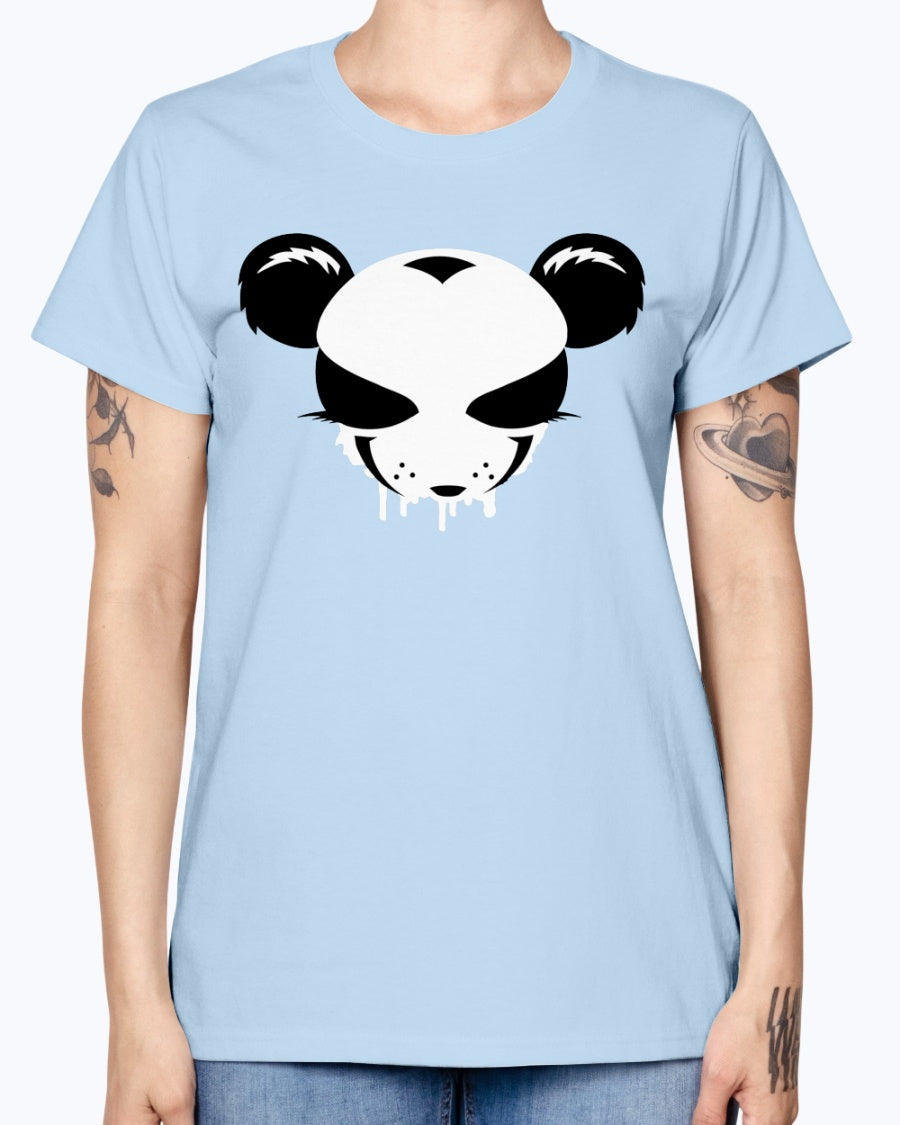 Gildan Ladies Missy T-Shirt . A panda face as a graffiti design