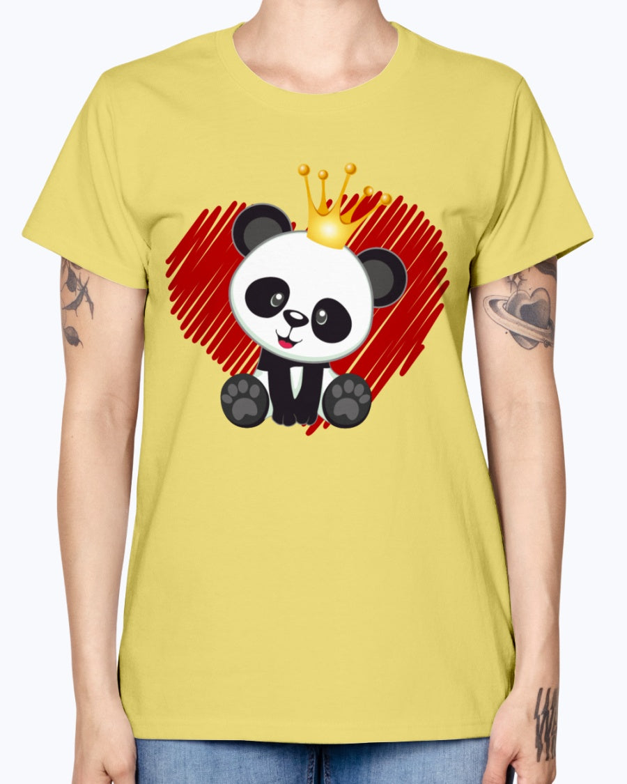 Gildan Ladies Missy T-Shirt. Cute panda love.