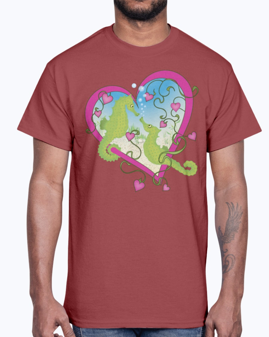 G2000 Unisex Ultra Cotton T-Shirt. Seahorse Love