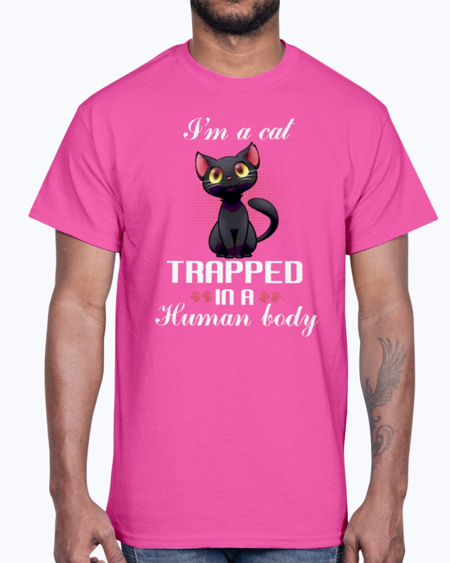 G2000 Unisex Ultra Cotton T-Shirt. I'm a cat trapped in a human body