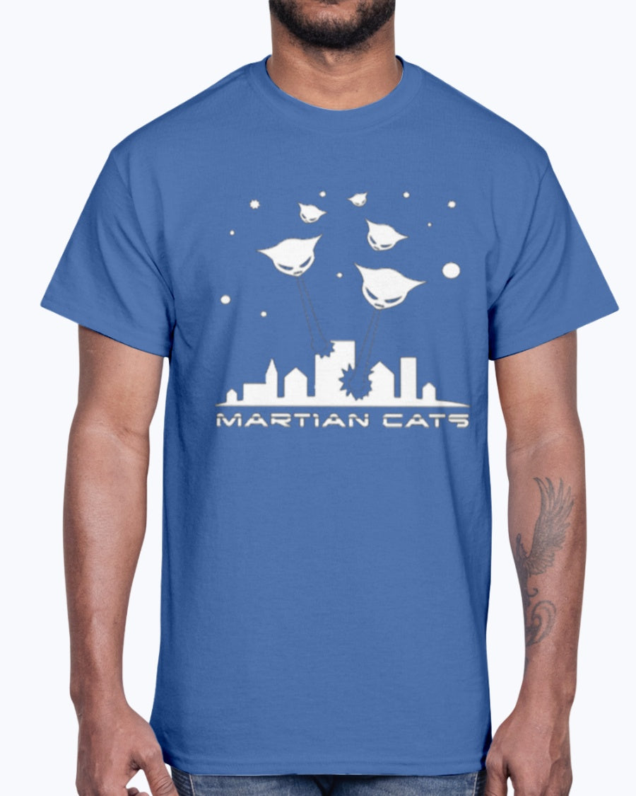 Men's Gildan Ultra Cotton T-Shirt Alien Cat Explosion Cat