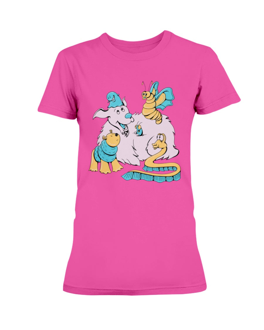 Gildan Ladies Missy Cotton T-Shirt My Happy Dog