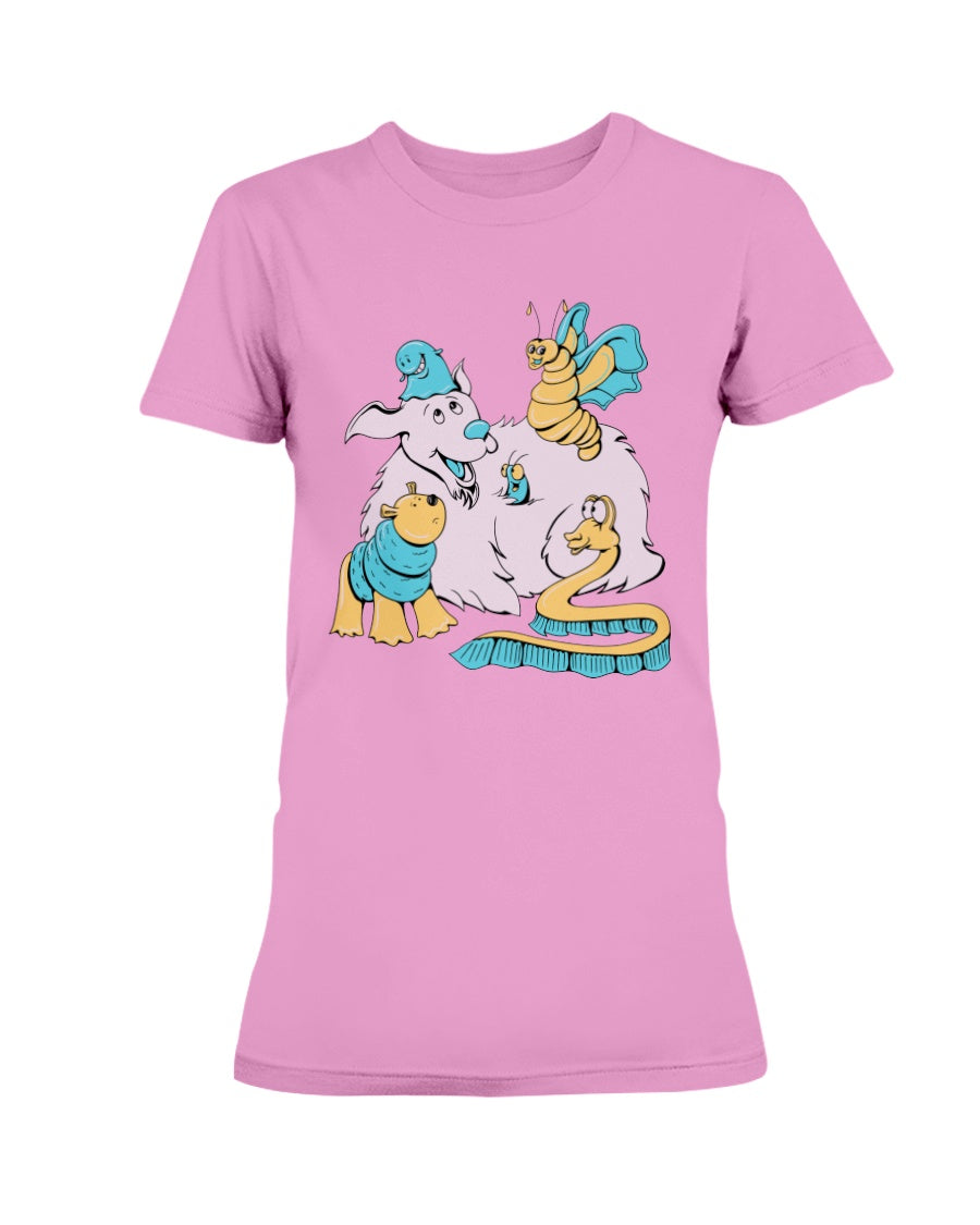 Gildan Ladies Missy Cotton T-Shirt My Happy Dog