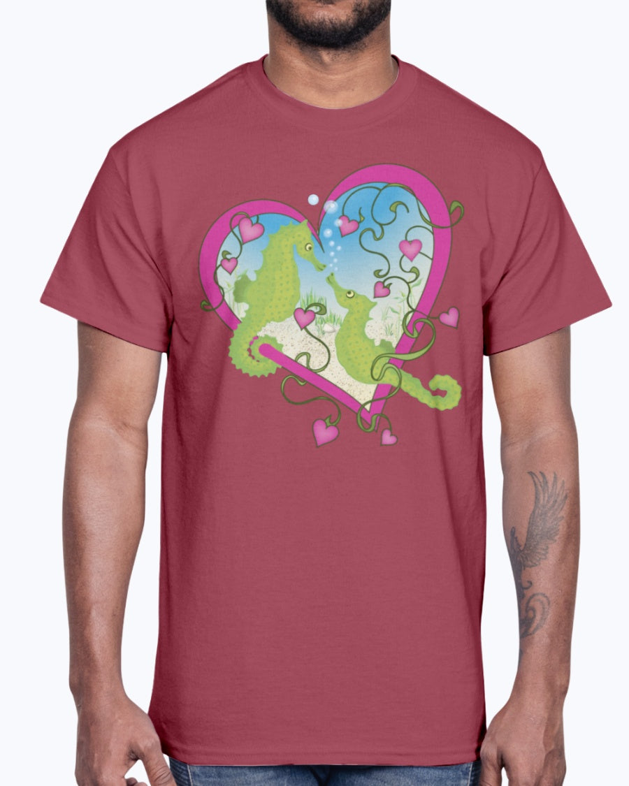 G2000 Unisex Ultra Cotton T-Shirt. Seahorse Love