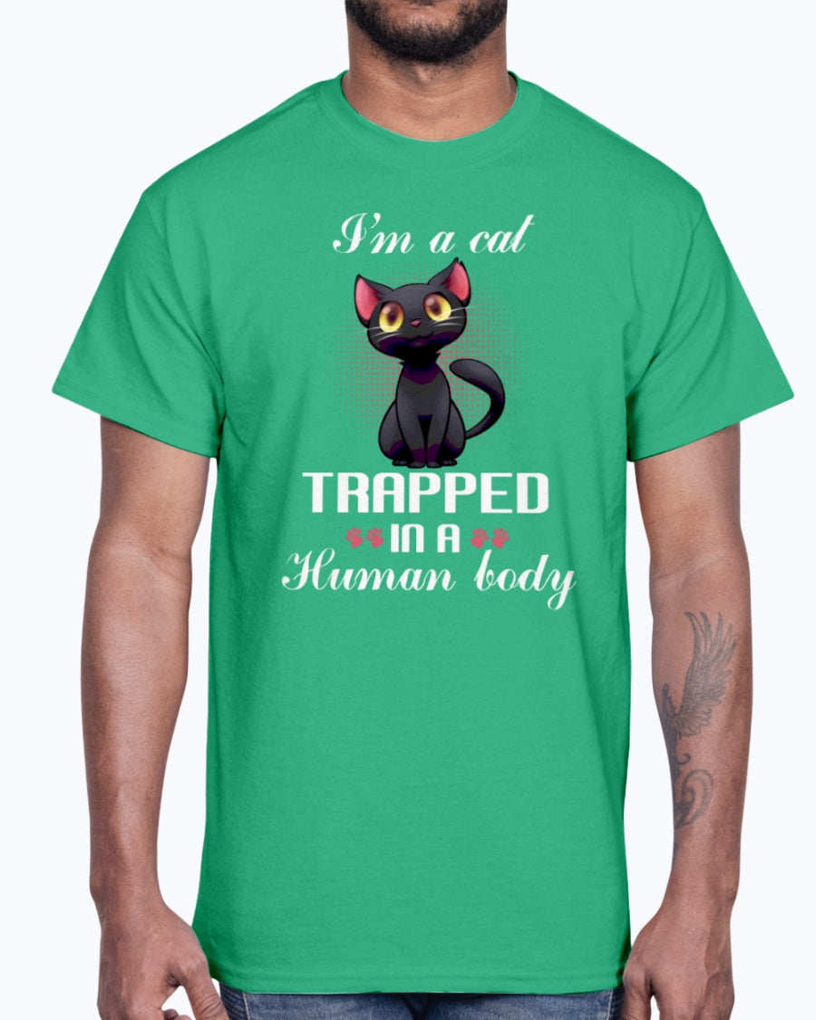 G2000 Unisex Ultra Cotton T-Shirt. I'm a cat trapped in a human body