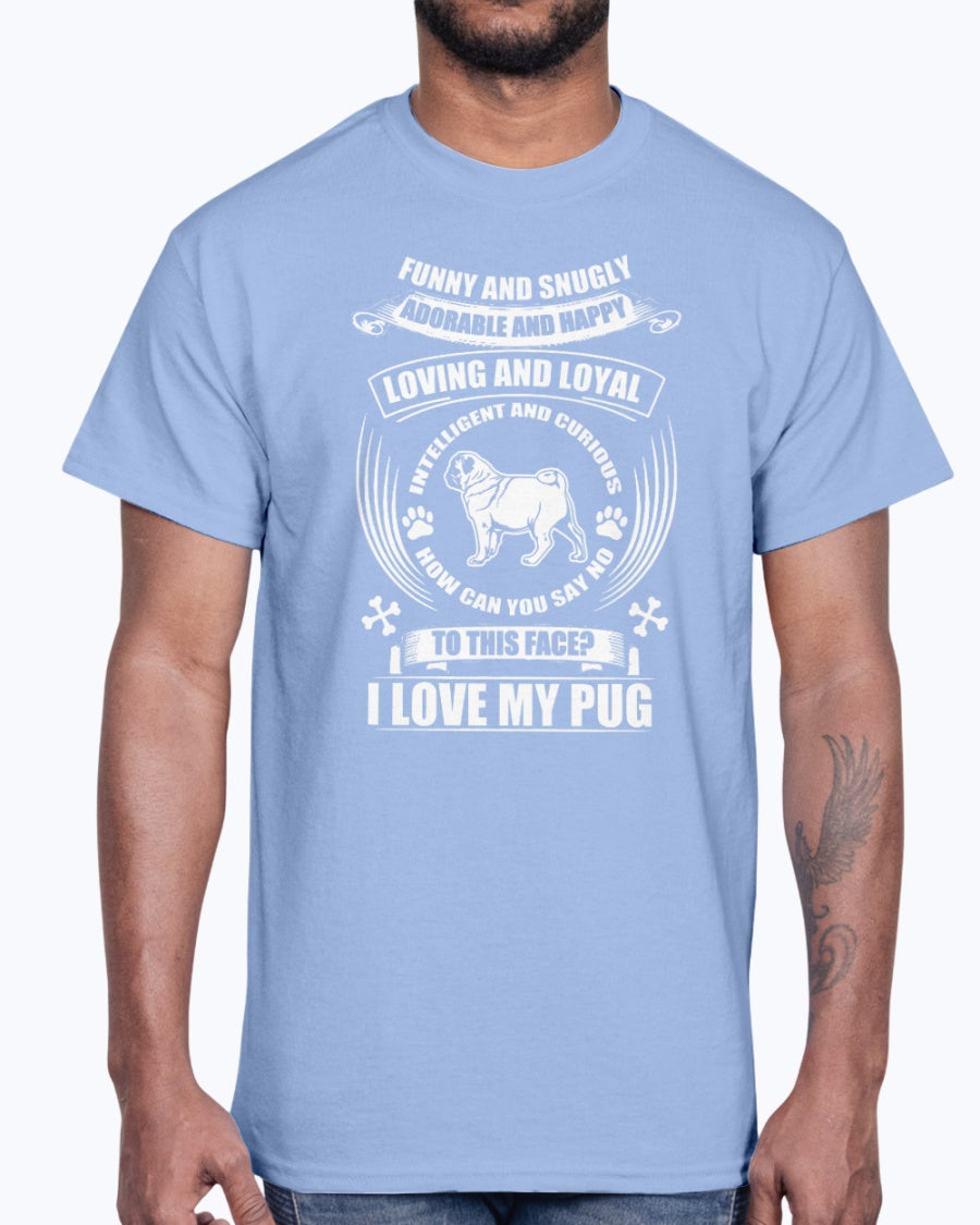 Men's Gildan Ultra Cotton T-Shirt I love my pug