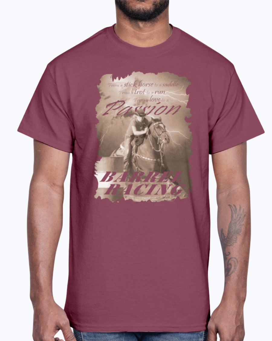 Men's Gildan Ultra Cotton T-Shirt .Barrel racing passion