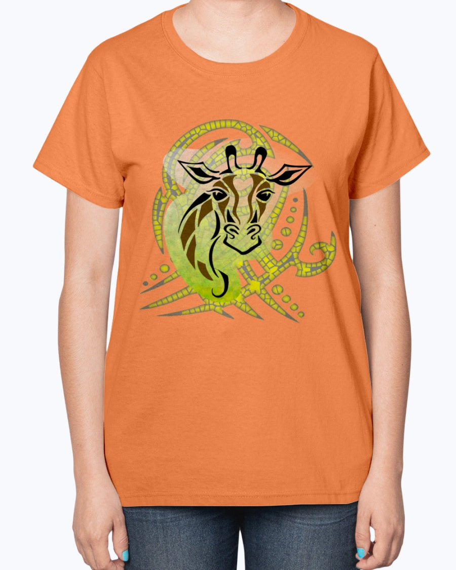 Gildan 2000L Ultra Cotton Ladies T-Shirt 14 colors Light Giraffe with design