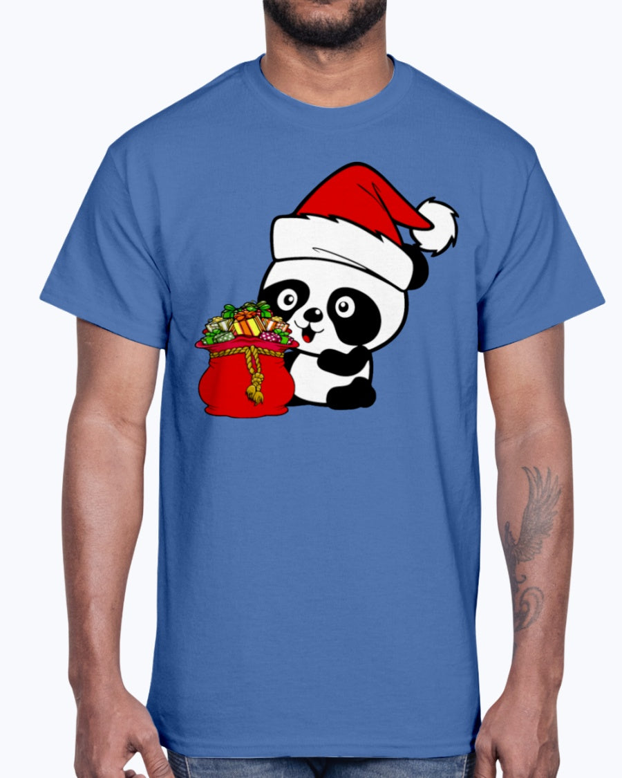 Men's Gildan Ultra Cotton T-Shirt .Santa Panda
