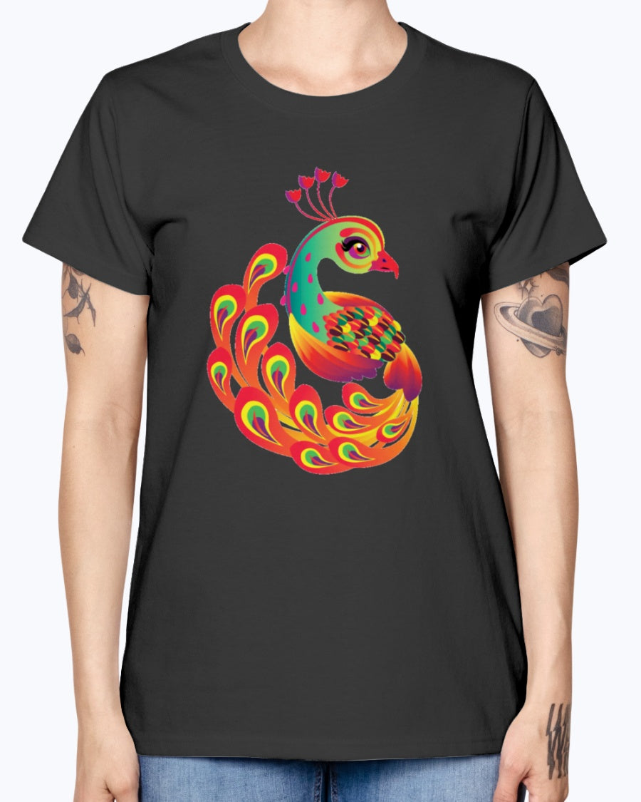 Gildan Ladies Missy T-Shirt 16 colors Peacock new design