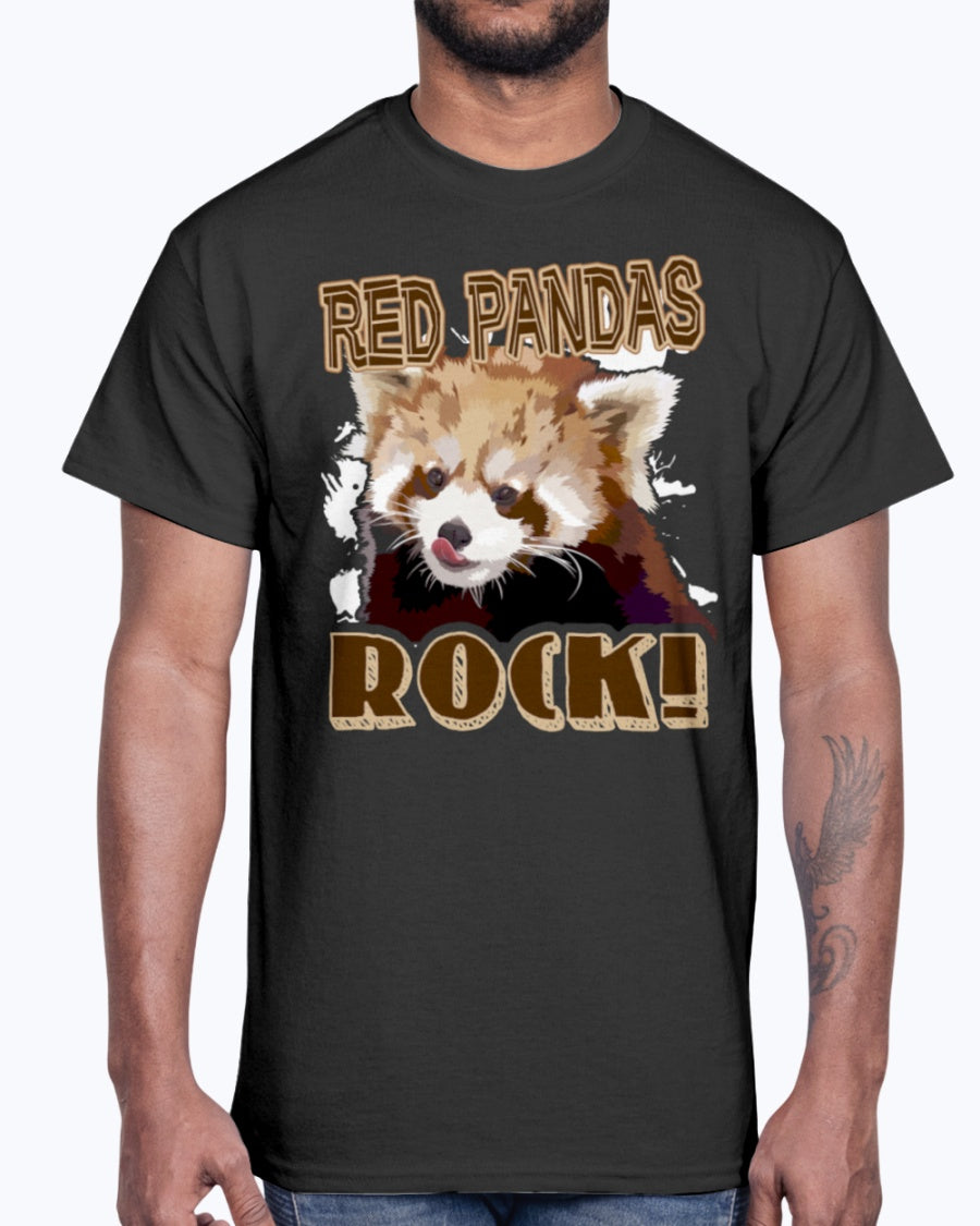 Men's Gildan Ultra Cotton T-Shirt Graffiti Skateboarder. RED PANDAS ROCK