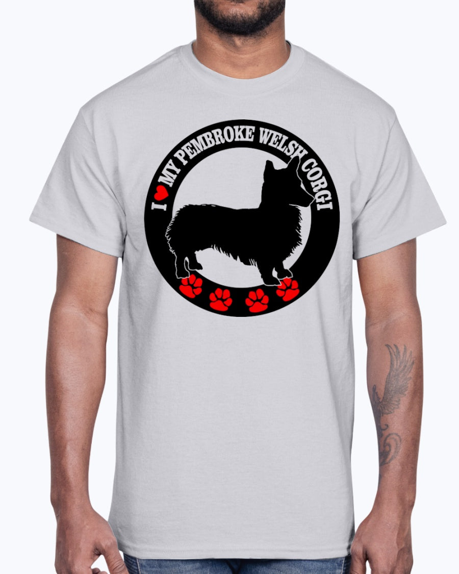 Men's Gildan Ultra Cotton T-Shirt I love my welsh corgi